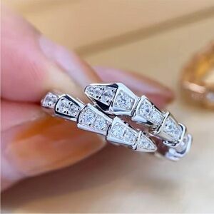 Celestia Serpent Pave CZ Adjustable Ring